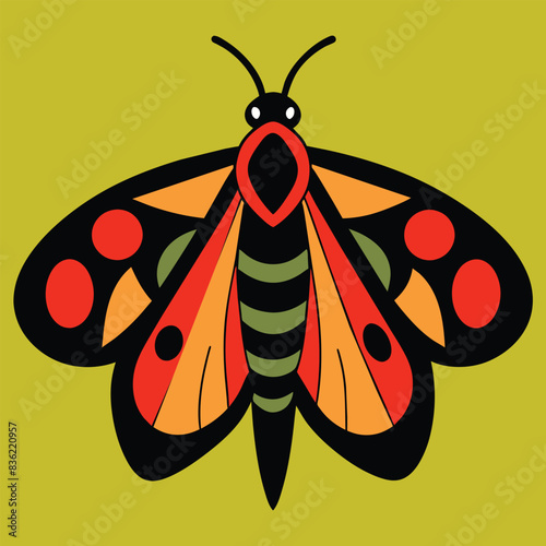 Solid color Cecropia Moth animal vector design photo