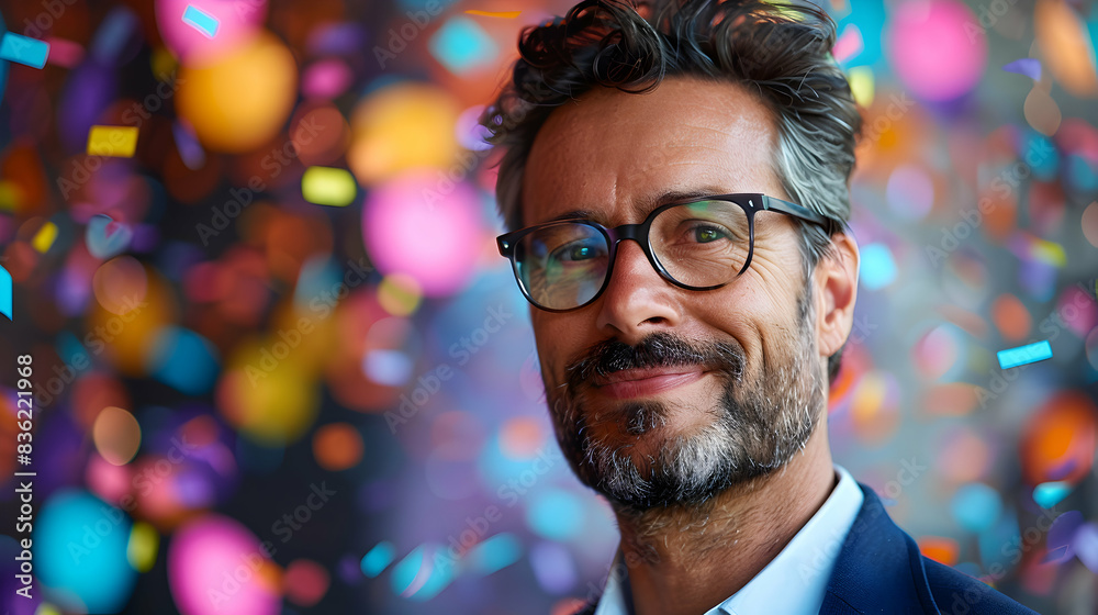 A CFOs Profile with Party Decorations Symbolizing Leadership and Festivity at a Corporate Thanks Party Ideal for Business and Financial Ads Photo Realistic Concept on Adobe Sto A CFOs Profile with Party Decorations Symbolizing Leadership and Festivity at a Corporate Thanks Party Ideal for Business and Financial Ads Photo Realistic Concept on Adobe Sto