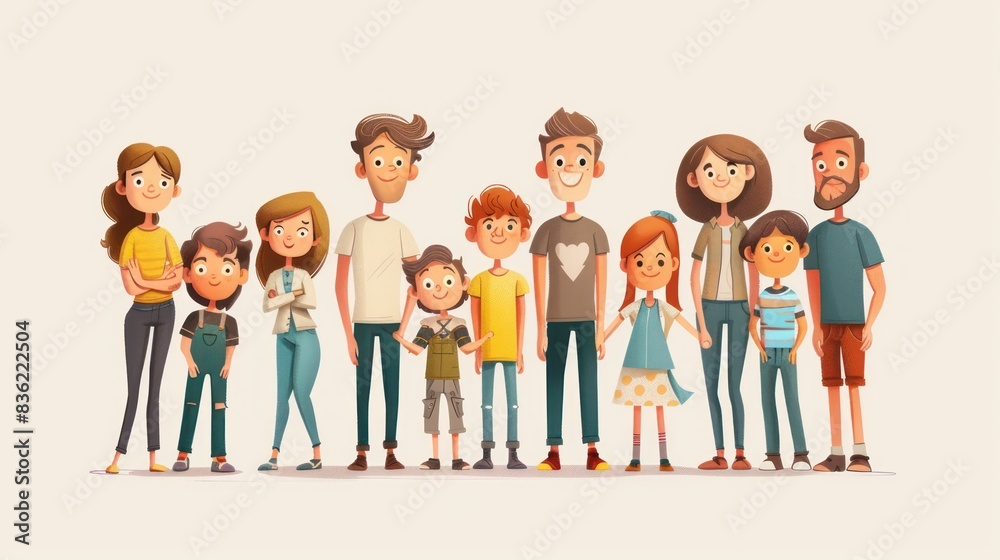 Illustrations people happy family Illustrations people happy family