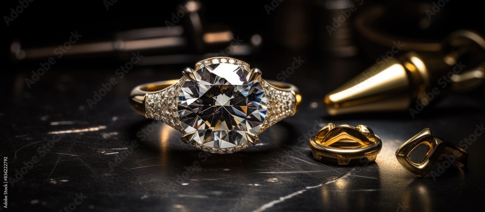 Craft jewelry making desktop equipped with professional tools for creating stunning pieces, ideal for product photography with copy space image. Craft jewelry making desktop equipped with professional tools for creating stunning pieces, ideal for product photography with copy space image.