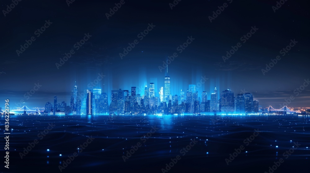 blue city in night. blue city in night.