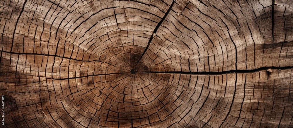 The fissure visible on the trimmed timber's surface, suitable for a copy space image. The fissure visible on the trimmed timber's surface, suitable for a copy space image.