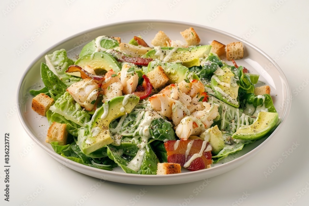 Appetizing California Caesar Salad with Homemade Dressing Appetizing California Caesar Salad with Homemade Dressing