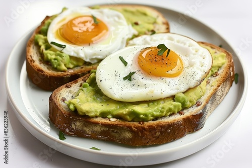 Gourmet California Avocado Toast with Golden Fried Egg