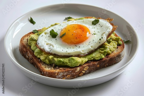 Savory California Avocado Toast with Golden Fried Egg and Herbs