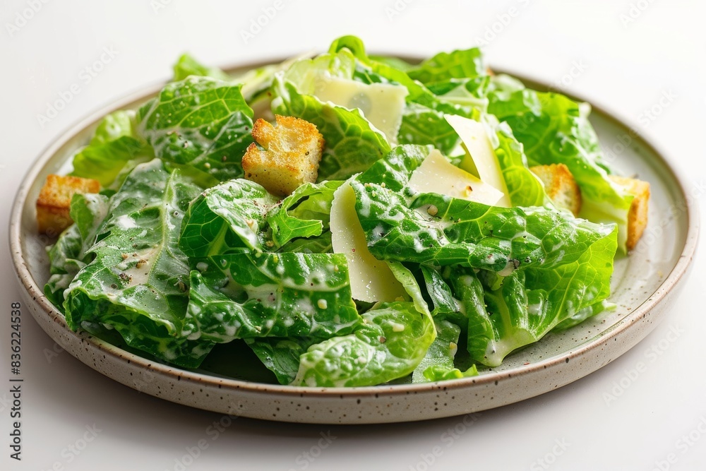 Classic Caesar Salad with Crunchy Garlic Croutons and Creamy Dressing