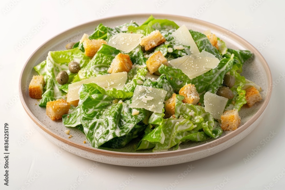 Healthy Caesar Salad with Creamy Dressing and Garlic Parmesan Croutons Healthy Caesar Salad with Creamy Dressing and Garlic Parmesan Croutons