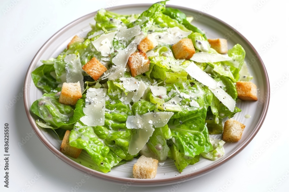 Classic Caesar Salad with Freshly Grated Parmesan and Golden Croutons Classic Caesar Salad with Freshly Grated Parmesan and Golden Croutons
