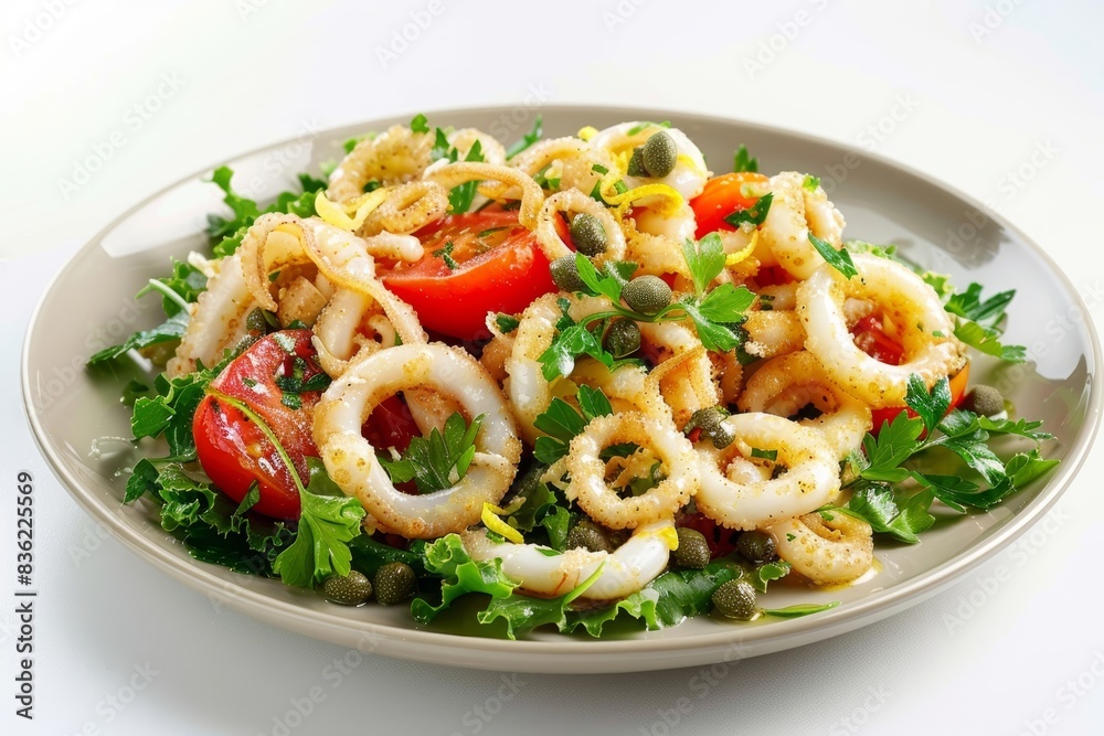 Vibrant Calamari and Tomato Salad with Zesty Lemon Dressing Vibrant Calamari and Tomato Salad with Zesty Lemon Dressing