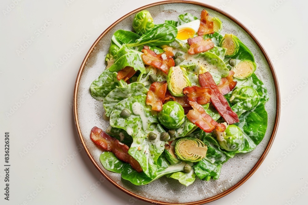 Scrumptious Caesar Salad with Bacon, Basil, and Parmesan Shavings Scrumptious Caesar Salad with Bacon, Basil, and Parmesan Shavings