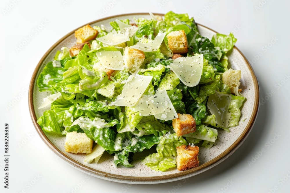 Vibrant Caesar Salad with Fresh Red Romaine and Creamy Garlic Dressing Vibrant Caesar Salad with Fresh Red Romaine and Creamy Garlic Dressing