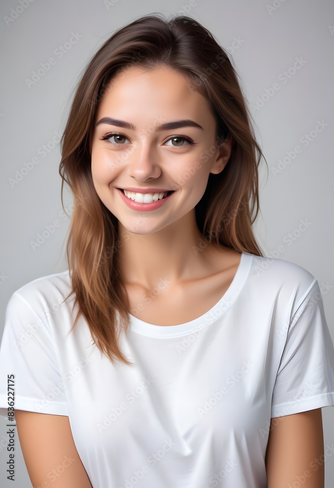 Beautiful Women in White Tshirt mockup Beautiful Women in White Tshirt mockup