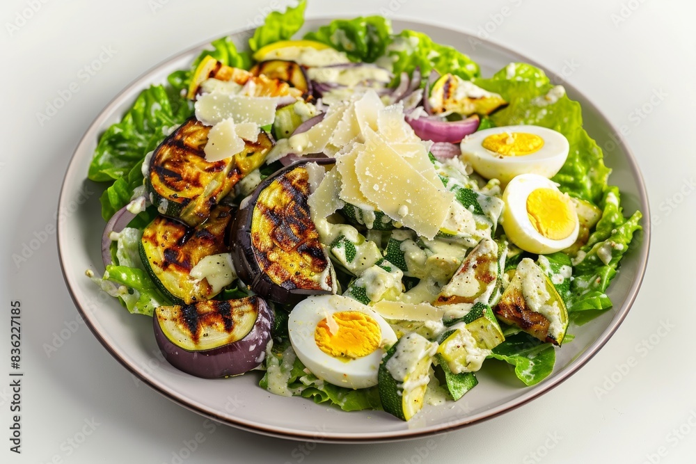 Vibrant Grilled Vegetable Caesar Salad with Creamy Dressing Vibrant Grilled Vegetable Caesar Salad with Creamy Dressing
