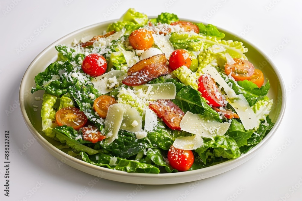 Tempting Caesar Salad with Pancetta, Cherry Tomatoes, and Parmesan Tempting Caesar Salad with Pancetta, Cherry Tomatoes, and Parmesan
