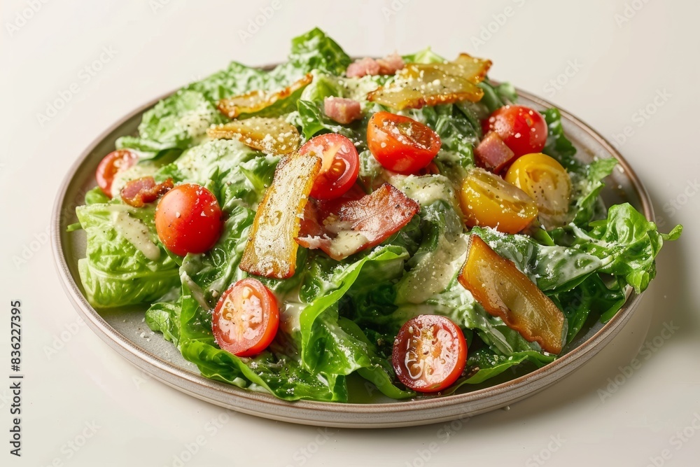 Indulgent Caesar Salad with Pancetta and Romaine Lettuce Indulgent Caesar Salad with Pancetta and Romaine Lettuce