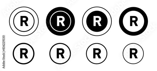 Registered trademark symbol vector set collection for web