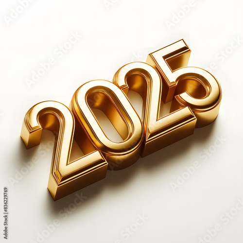 2025 dourado 3D, IA generated