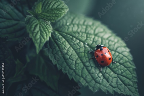 A Tiny Jewel on a Lush Green Leaf in the Midst of Summer