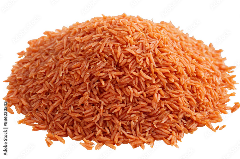 Red rice grains on a transparent png with white background, ideal for ...