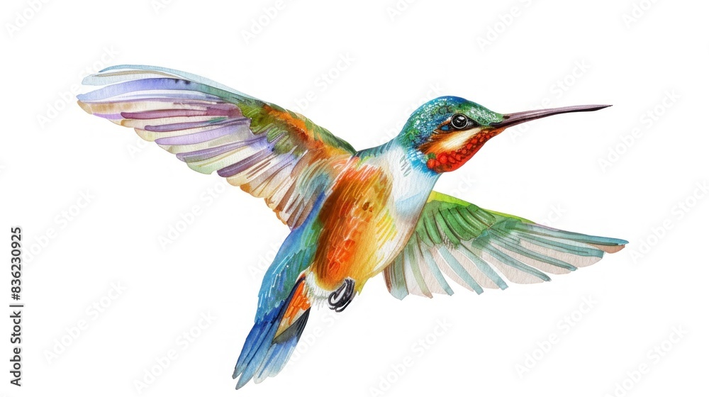 Fototapeta premium beautiful hummingbird on white background
