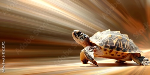 Speedy turtle zooming quickly with turbo boost. Concept Wildlife, Speed, Turbo Boost, Turtle, Fun, photo