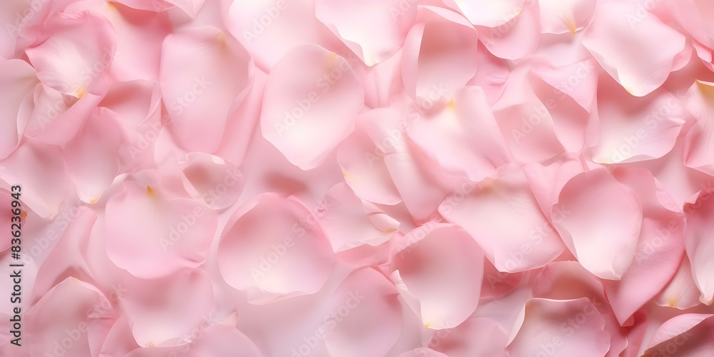 Romantic Setting Soft Pink Rose Petals on Silk Background. Concept Romantic Setting, Soft Pink, Rose Petals, Silk Background