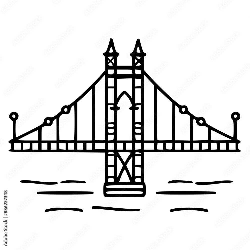 Fototapeta premium Bridge icon, architecture icon, transportation icon, construction icon, building icon, travel icon, business icon, industry icon, industrial icon, railway icon, pillar icon, urban icon, drawbridge