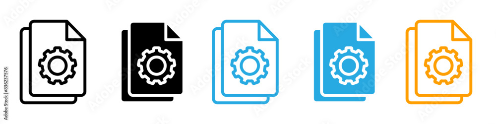 Document settings icon logo set vector Document settings icon logo set vector