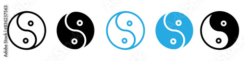 Yin yang icon logo set vector