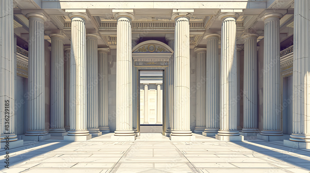 Neoclassical Building with Symmetrical Design Neoclassical Building with Symmetrical Design