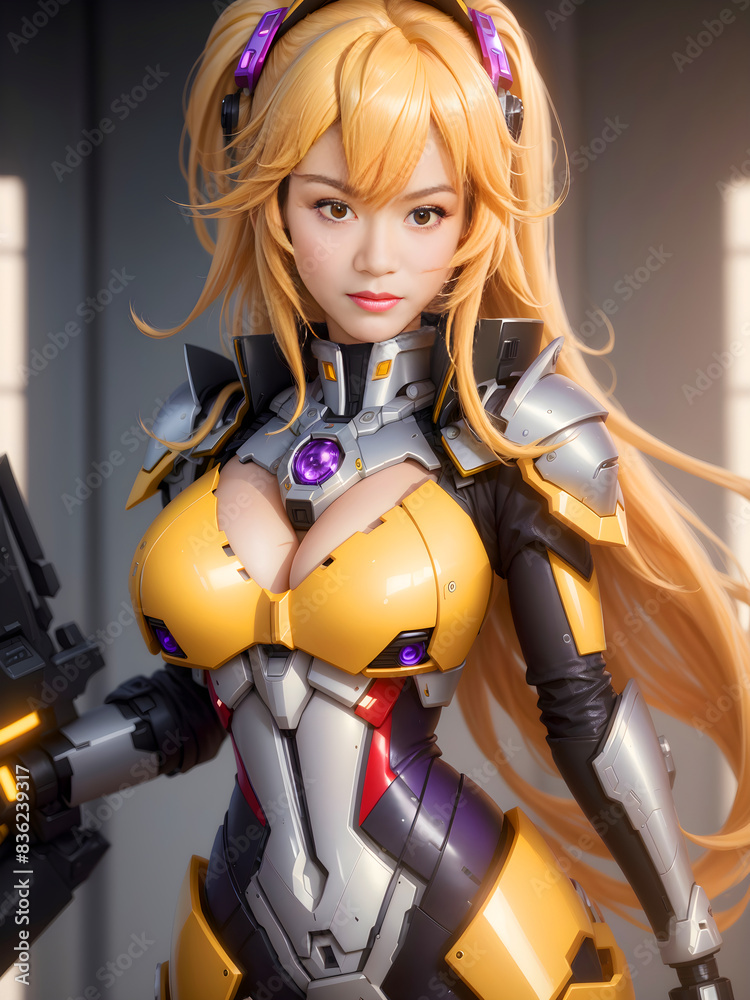 Portrait of an Asian woman posing for a cosplay fashion photo shoot. The studio focused on close-ups on her face and figure. AI-Generated Portrait of an Asian woman posing for a cosplay fashion photo shoot. The studio focused on close-ups on her face and figure. AI-Generated