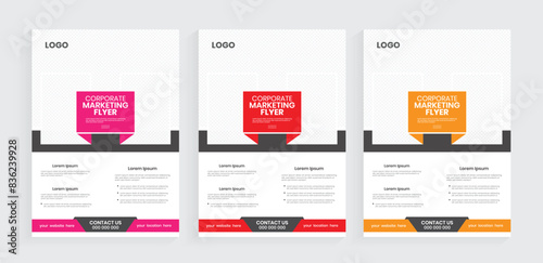 A4 marketing flier design. New flyer, poster, leaflet, handouts, and annual report collection bundles.
Graphic design elements for business marketing.