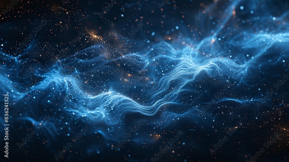 A blue and white space with a blue line that is surrounded by stars A blue and white space with a blue line that is surrounded by stars