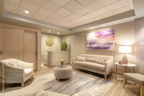 Therapist s Office Designed for Comfort and Relaxation  Soft Lighting and Soothing Colors  Accessible Mental Health Care