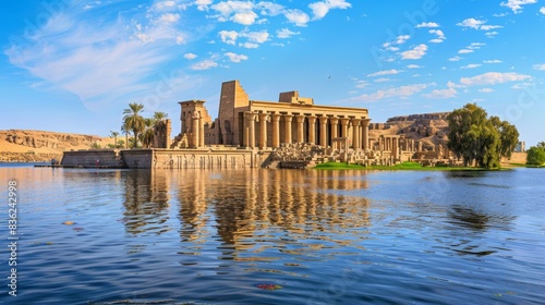Kom Ombo, Views of the Kom Ombo Temple along the Nile River in Egypt, Africa.  photo