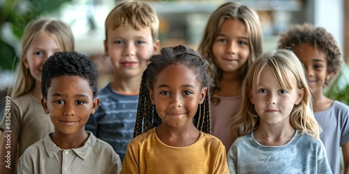 Artwork of a diverse group of fictional children from various backgrounds standing together. Concept Diversity, Fictional Characters, Children, Artwork, Unity