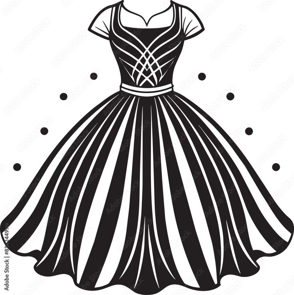 illustration of a women dress black and white illustration of a women dress black and white
