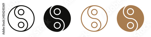 Yin yang icon mark in filled style