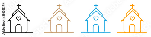 Church icon mark in filled style