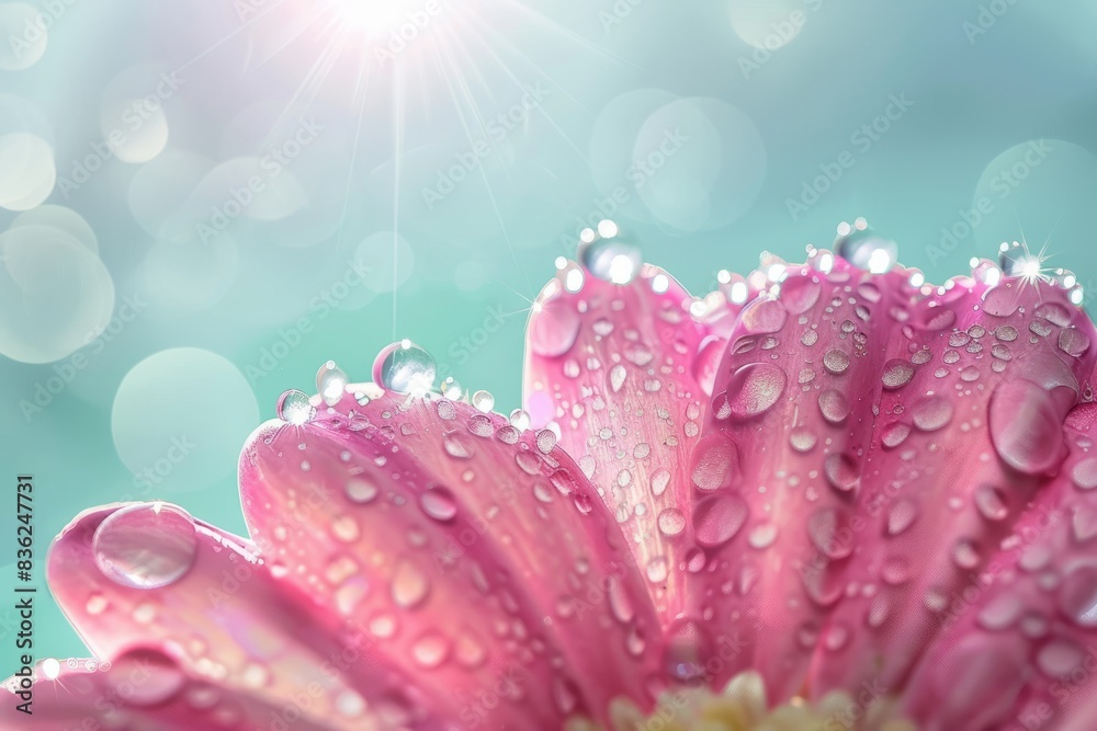 morning dew on beautiful pink flower petals, generative ai morning dew on beautiful pink flower petals, generative ai