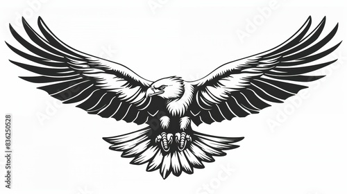 A flying eagle black and white colour UHD wallpaper