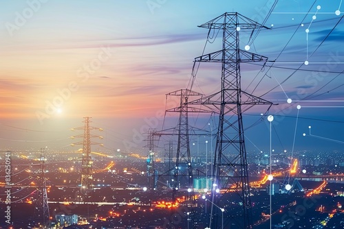 Advancing Energy Sustainability with the Smart Grid, IoT, Technology Concept, Background