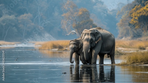 Elephants in National Park 