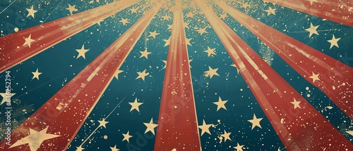 Vector illustration of a vintagestyle poster advertising a 4th of July celebration