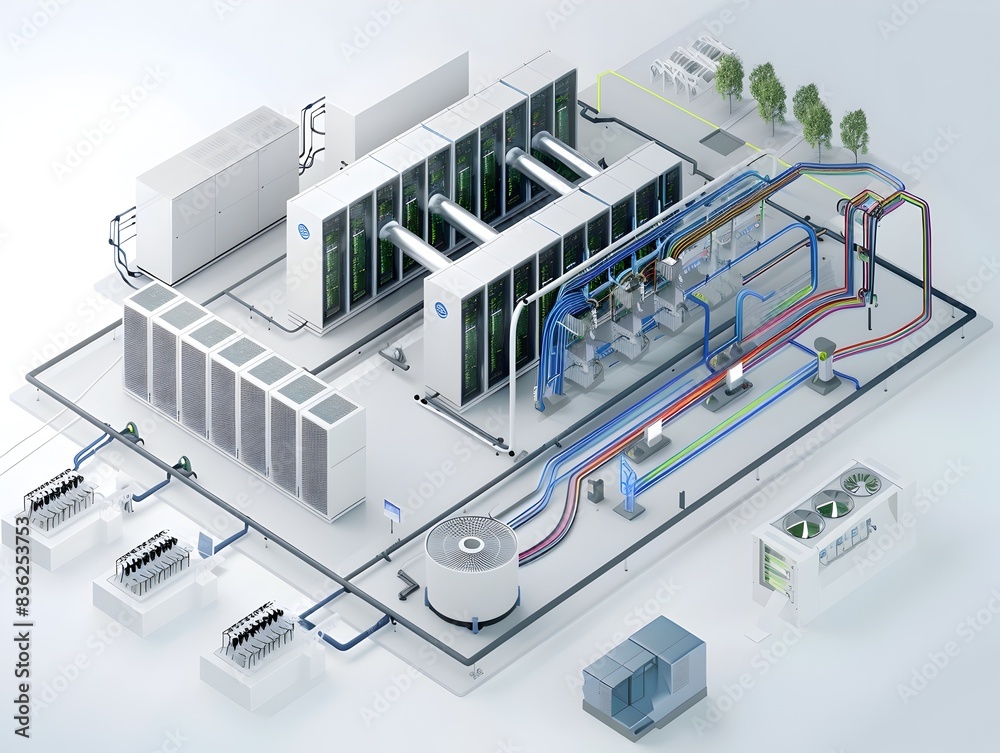 EnergyEfficient Data Center Diagram A D Rendered IT Infrastructure Blueprint EnergyEfficient Data Center Diagram A D Rendered IT Infrastructure Blueprint