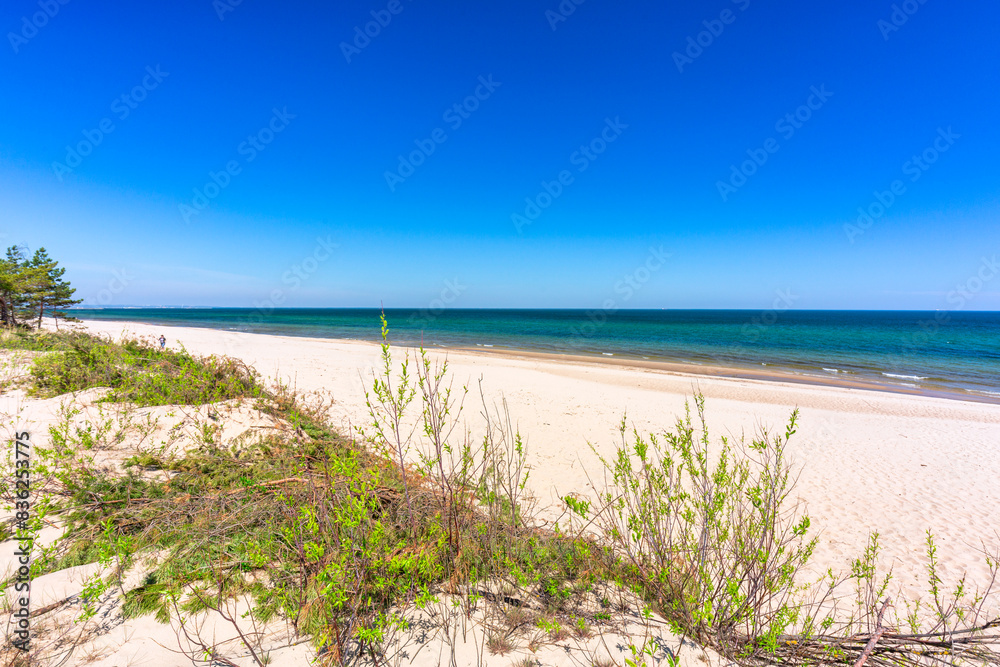 Beautiful beach on the Baltic Sea in summer, Poland