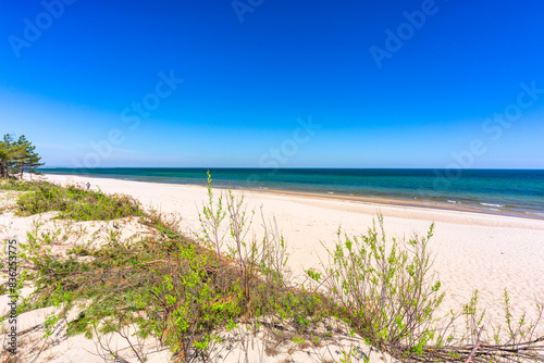 Beautiful beach on the Baltic Sea in summer  Poland