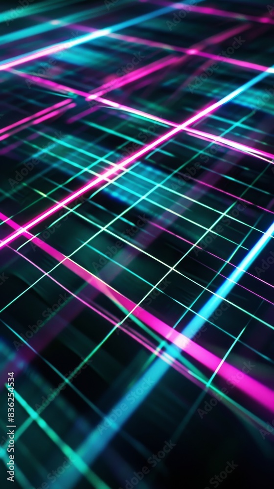 Neon geometric abstract background with glowing lines Neon geometric abstract background with glowing lines