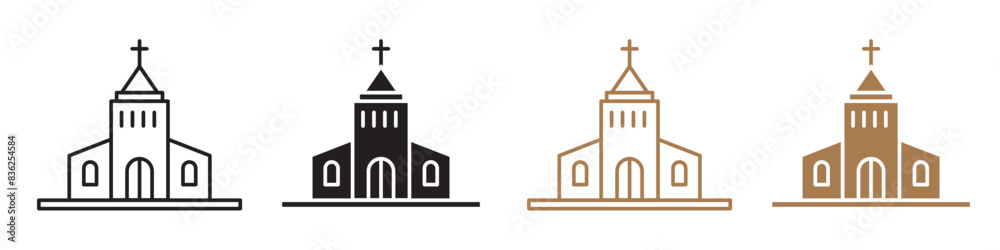 Church icon line art vector Church icon line art vector