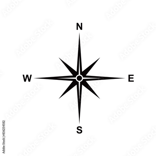 compass icon design. navigation guidance sign and symbol.